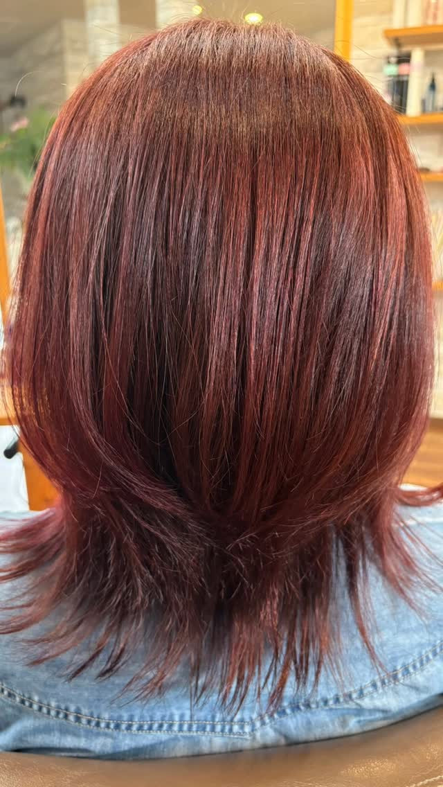 フルボ酸カラー＆カットでローズカラーにしました