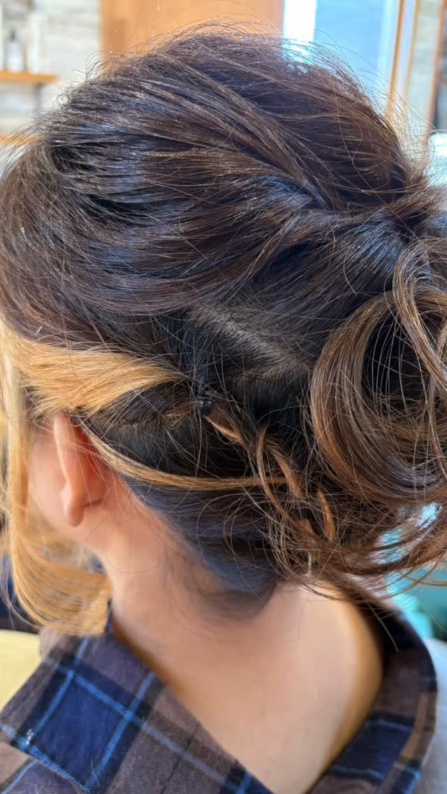 娘さんの七五三の日で着物を着るのでヘアセットに来店してくれま